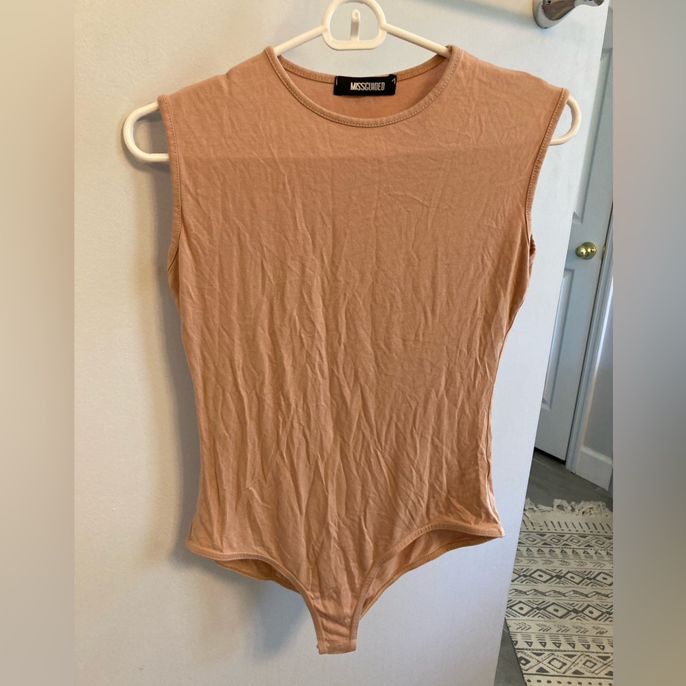 MISSGUIDED Pinkish nude sleeveless bodysuit size 10